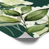 Emerald String Lights Floral Wedding Willkommen Poster (Ecke)