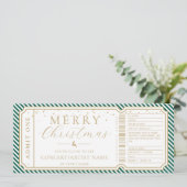 Emerald Stripe Concept Ticket Gutscheinkarte Einladung (Stehend Vorderseite)