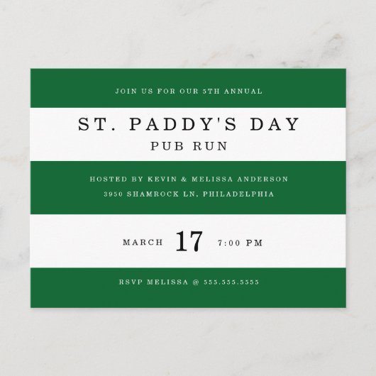 Emerald Stripes Postkarte (Vorderseite)