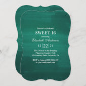 Emerald Sweet 16. Modernes Grün 16. Geburtstag Einladung (Vorne/Hinten)
