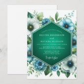 Emerald Teal Palette Wedding Einladung (Vorne/Hinten)