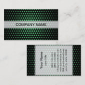 Emerald Techno Dots Modern Black Visitenkarte (Vorne/Hinten)