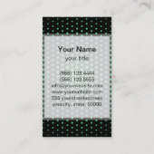 Emerald Techno Dots Modern Black Visitenkarte (Rückseite)