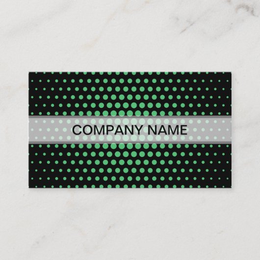Emerald Techno Dots Modern Black Visitenkarte (Vorderseite)