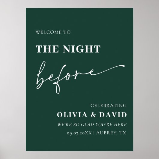 Emerald The Night Before Probe Dinner Unterschreib Poster (Vorne)