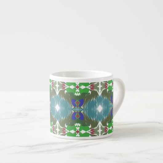 Emerald Tide Kaleidoscope Espressotasse (Vorderseite Rechts)