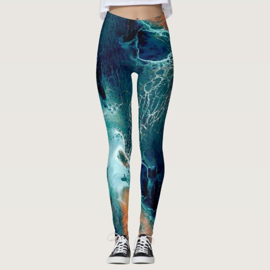 Emerald Tides in Motion Leggings (Vorderseite)