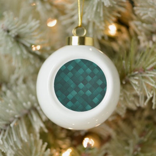 Emerald Tile Pattern – Modern Luxury Keramik Kugel-Ornament (Baum)