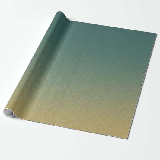 Emerald to Gold Ombre Shimmer Geschenkpapier (Ungerollt)