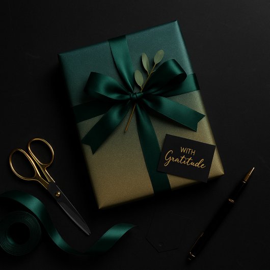 Emerald to Gold Ombre Shimmer Geschenkpapier