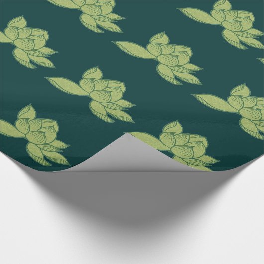 Emerald Tranquility: Lotus Leaf-Geschenk Geschenkpapier (Ecke)