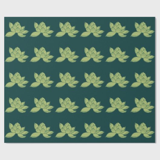 Emerald Tranquility: Lotus Leaf-Geschenk Geschenkpapier (Flach)