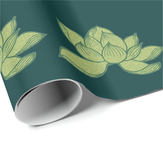Emerald Tranquility: Lotus Leaf-Geschenk Geschenkpapier (Rolleneckpunkt)