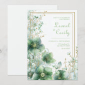 Emerald Translucent Hellebore Botanical Frame Einladung (Vorne/Hinten)