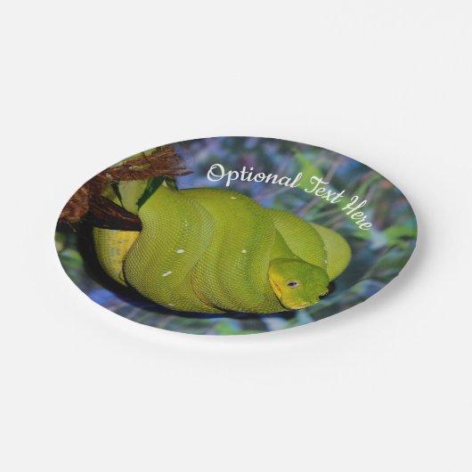 Emerald Tree Boa Snake Pappteller (Schrägansicht)