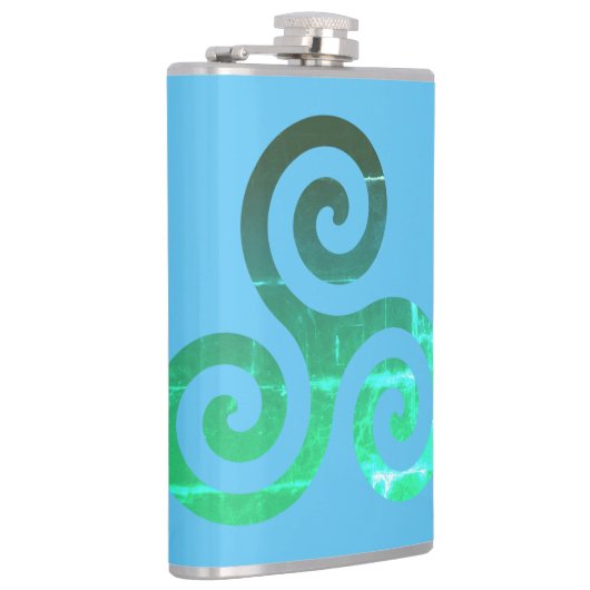 Emerald Triskele Altes keltisches Symbol Flachmann (Rechts)