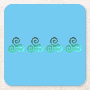 Emerald Triskele Altes keltisches Symbol Rechteckiger Pappuntersetzer