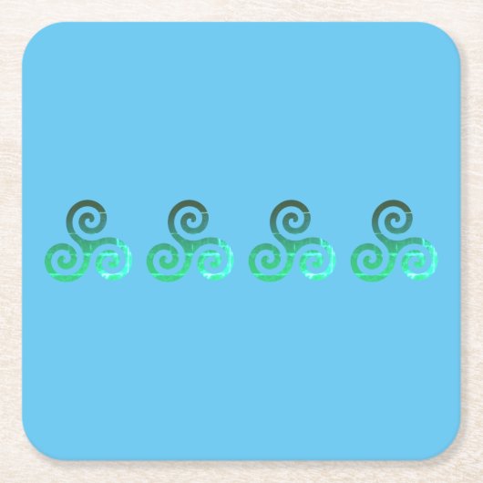 Emerald Triskele Altes keltisches Symbol Rechteckiger Pappuntersetzer (Vorderseite)