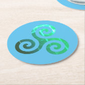 Emerald Triskele Altes keltisches Symbol Runder Pappuntersetzer (Angewinkelt)