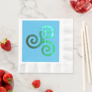 Emerald Triskele Altes keltisches Symbol Serviette