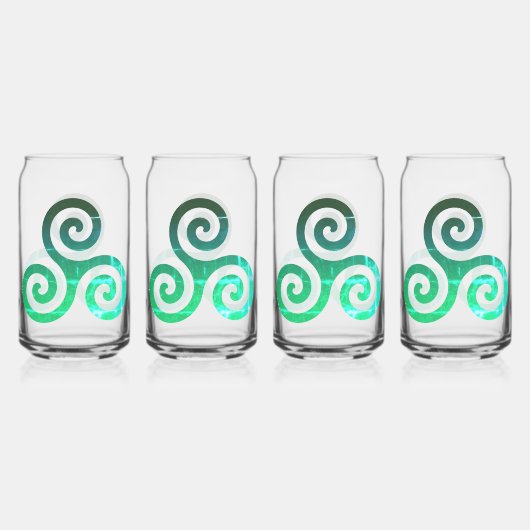 Emerald Triskele Altes keltisches Symbol Set Dosenglas (Vorderseite)