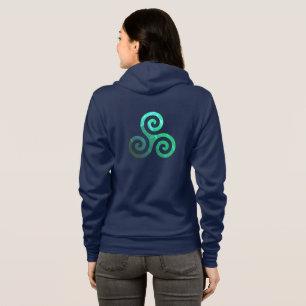 Emerald Triskele Antikes keltisches Symbol Navy Bl Hoodie