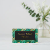 EMERALD TROPICAL PALM BUSINESS CARD VISITENKARTE (Stehend Vorderseite)