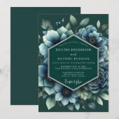 Emerald Twilight Anemone Wedding Einladung (Vorne/Hinten)