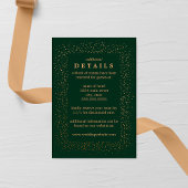 Emerald und Bronze Confetti Bursts Wedding Begleitkarte