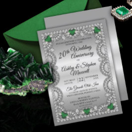 Emerald und Diamond 20. Hochzeitstag Party Einladung