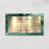 Emerald und Gold Agate Business Card Visitenkarte (Rückseite)