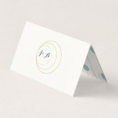 Emerald und Gold Art Deco Hochzeitsfeiern Platzkar (Rückseite)