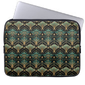 Emerald und Gold Art Deco inspiriert Lüfter Laptopschutzhülle (Vorderseite)
