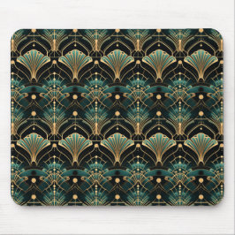 Emerald und Gold Art Deco inspiriert Lüfter Mousepad