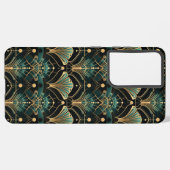 Emerald und Gold Art Deco inspiriert Lüfter Samsung Galaxy Hülle (Rückseite (Horizontal))