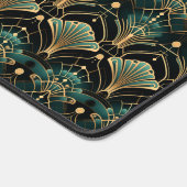 Emerald und Gold Art Deco inspiriert Lüfter Schreibtischunterlage (Ecke)