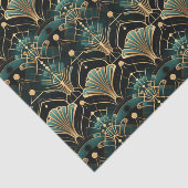 Emerald und Gold Art Deco inspiriert Lüfter Seidenpapier (Ausschnitt)