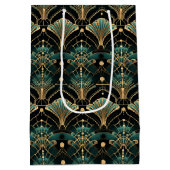 Emerald und Gold Art Deco inspiriert Mittlere Geschenktüte (Rückseite)