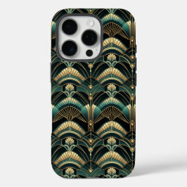 Emerald und Gold Art Deco Themed iPhone 16 Pro Hülle