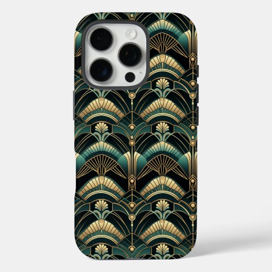 Emerald und Gold Art Deco Themed Case-Mate iPhone Hülle (Rückseite)