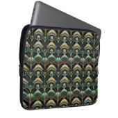 Emerald und Gold Art Deco Themed Laptopschutzhülle (Vorne Rechts)
