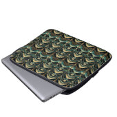 Emerald und Gold Art Deco Themed Laptopschutzhülle (Vorne Knopf)