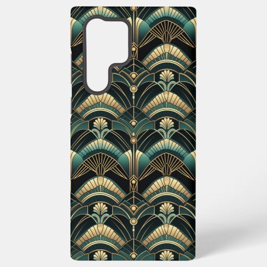 Emerald und Gold Art Deco Themed Samsung Galaxy Hülle (Rückseite)