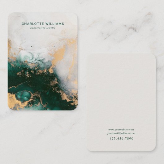 Emerald und Gold Custom Juwelier Display Card Visitenkarte (Vorne/Hinten)