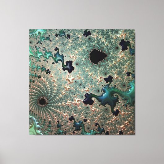 Emerald und Gold Mandelbrot Canvas Print Leinwanddruck (Vorderseite)