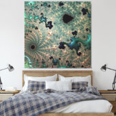 Emerald und Gold Mandelbrot Canvas Print Leinwanddruck (Insitu (Schlafzimmer))