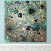 Emerald und Gold Mandelbrot Canvas Print Leinwanddruck (Insitu (Holzboden))