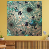 Emerald und Gold Mandelbrot Canvas Print Leinwanddruck (Insitu (Wohnzimmer))