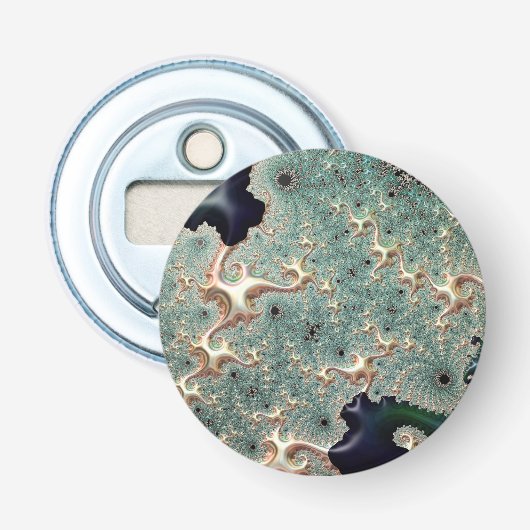 Emerald und Gold Mandelbrot Flaschenöffner (Vorderseite)