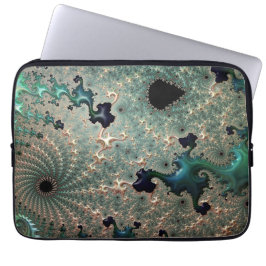 Emerald und Gold Mandelbrot Laptop Cover
